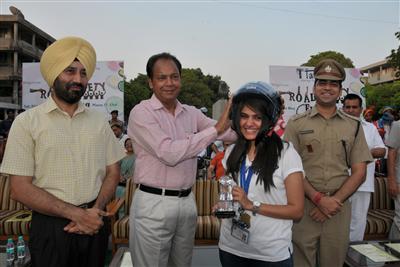 Honoured by Traffic Police Chandigarh